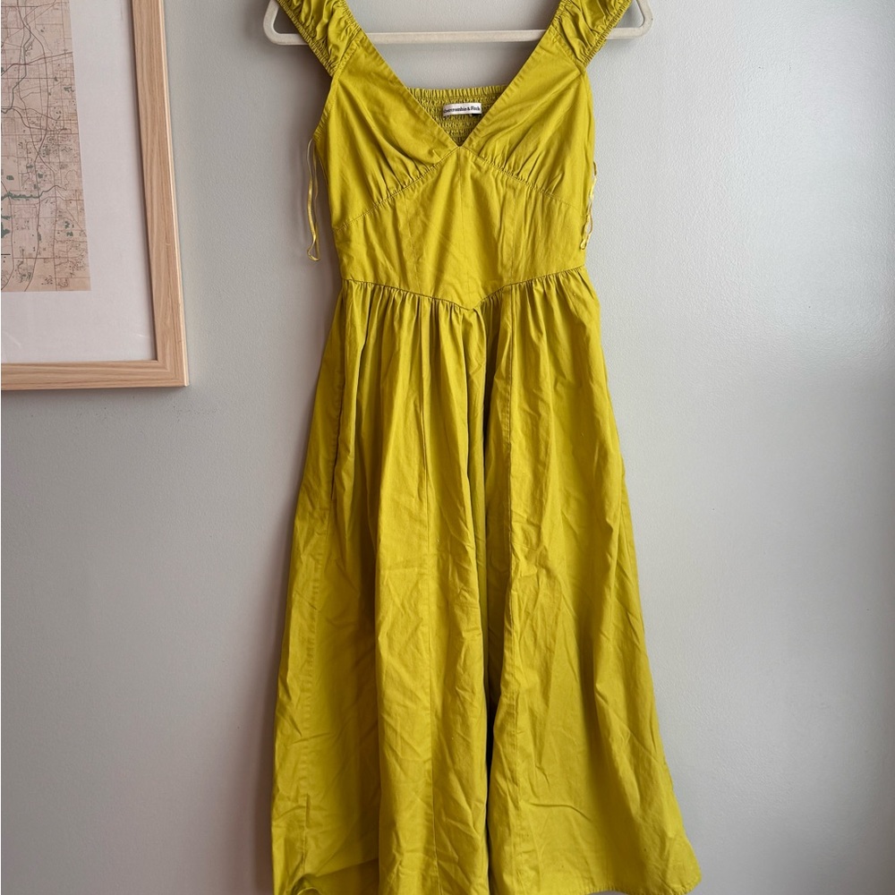 Abercrombie & Fitch Vibrant Yellow Midi Dress